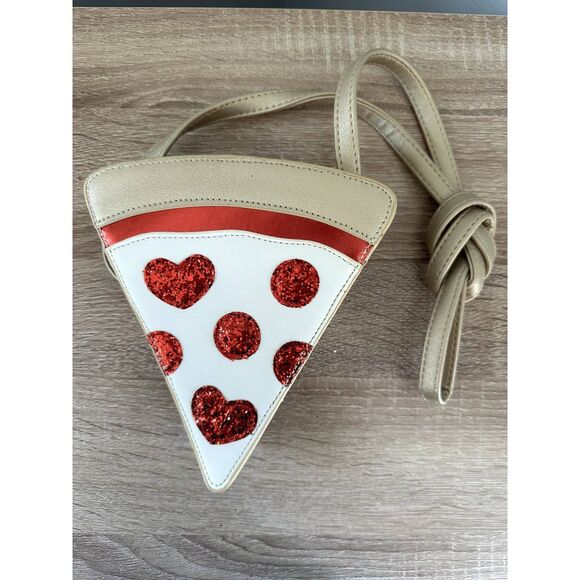 Cat & Jack Handbags - Cat & Jack Slice of Pizza Shaped Crossbody Purse Kitsch Novelty Mini Bag